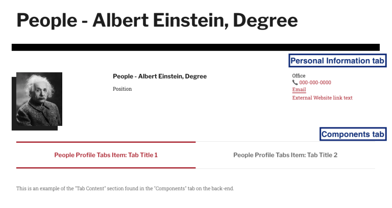 People page front-end example.