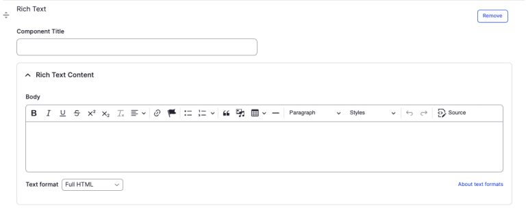 Rich Text component back-end.