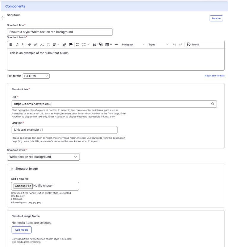 Shoutout Component Back-end