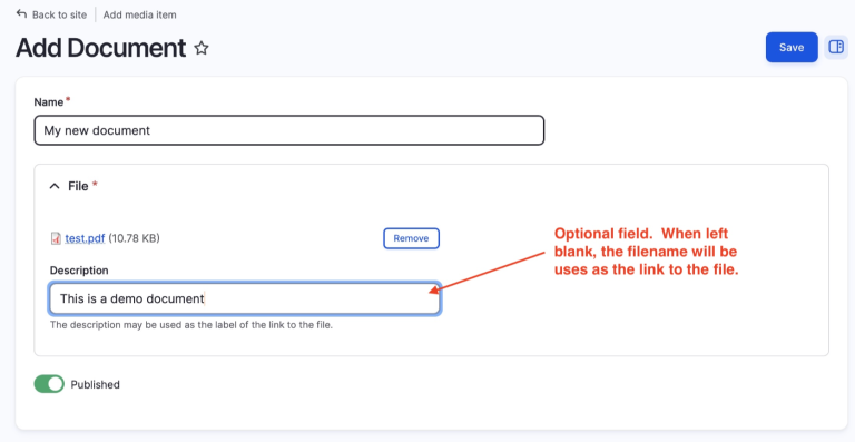 Add Document page with document uploaded.